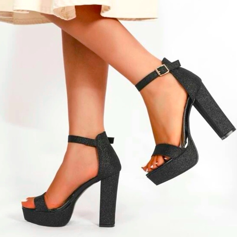 Glitter platform heels | size: 38 (7)